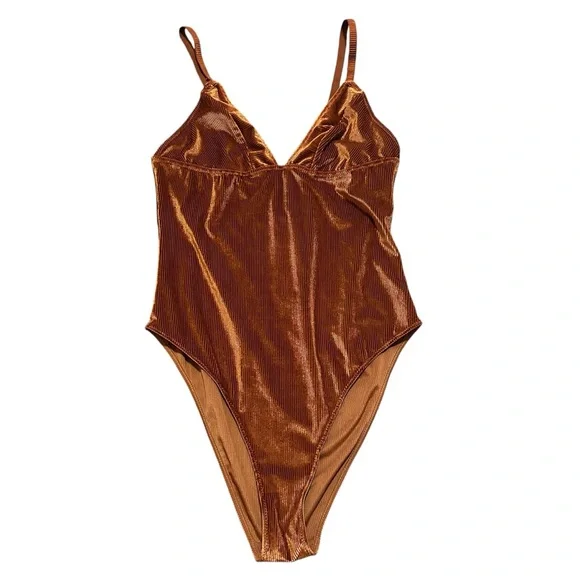 NWT Urban Outfitters• Shayla Deep V Plunging
Bodysuit - Orange Size Medium - Picture 4 of 11